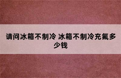 请问冰箱不制冷 冰箱不制冷充氟多少钱